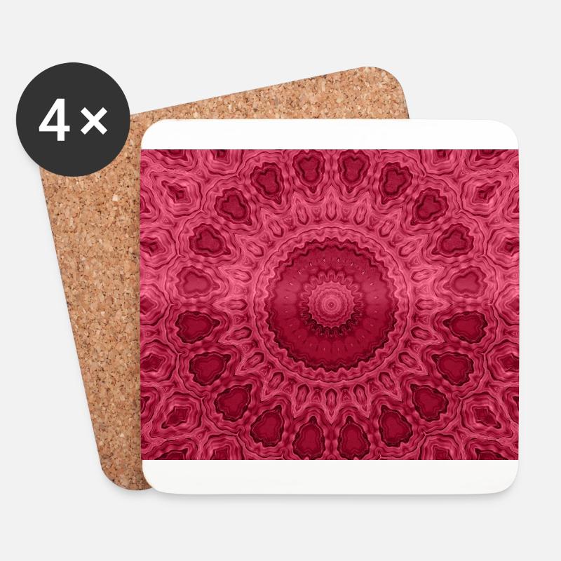 Mandala - Viva Magenta - Untersetzer (4er-Set) - Weiß