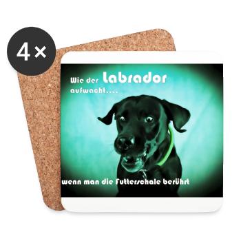 Hungriger Labrador - Untersetzer (4er-Set) - Weiß - Vorne