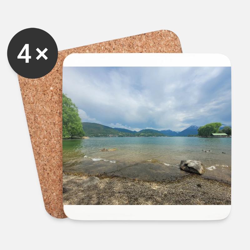 Die Ruhe am See genießen - Untersetzer (4er-Set) - Weiß