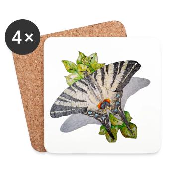 Segelfalter - Schmetterling - Untersetzer (4er-Set) - Weiß - Vorne