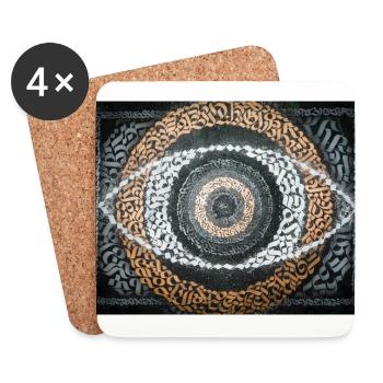 Calligraffiti - Auge - Untersetzer (4er-Set) - Weiß - Vorne