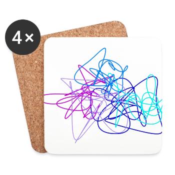 Krakel - Untersetzer (4er-Set) - Weiß - Vorne