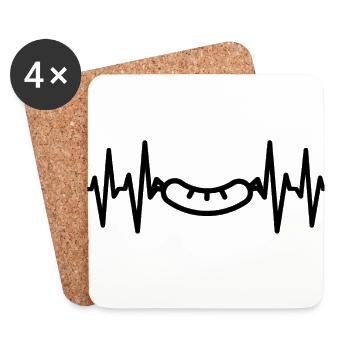 Sausage Heartbeat Meat lovers - Coasters (set of 4) - white - Front