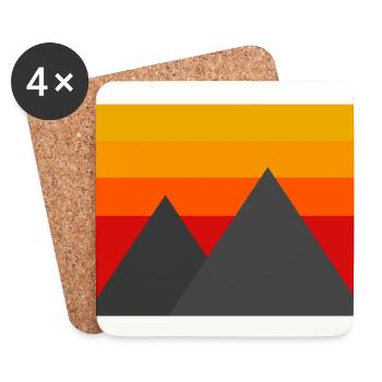 Minimalistic Mountains - Coasters (set of 4) - white - Front