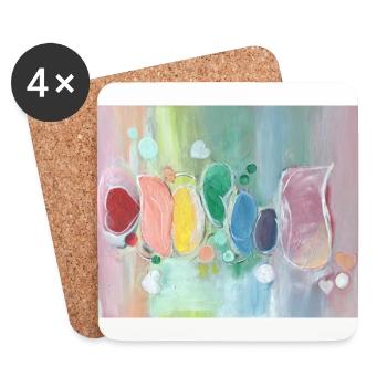 Chakras Love Abstract Art - Coasters (set of 4) - white - Front