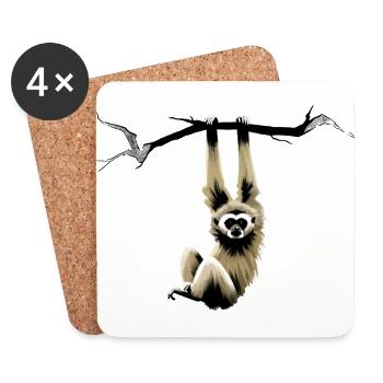 Gibbon - Untersetzer (4er-Set) - Weiß - Vorne