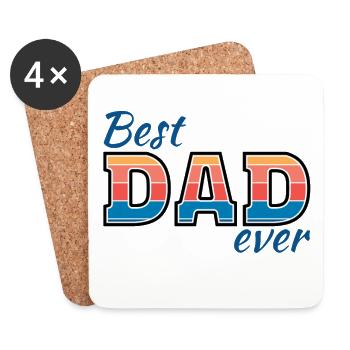 Best Dad Always Father's Day Man Christmas - Coasters (set of 4) - white - Front