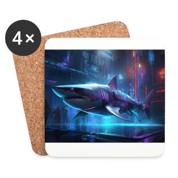 Neon Fins - Coasters (set of 4) - white - Front