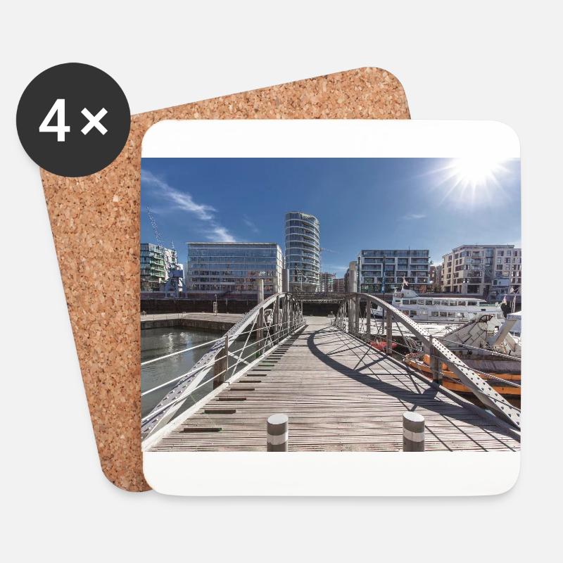 Hafencity - Untersetzer (4er-Set) - Weiß