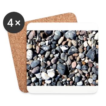 Coastal stones on the beach - Coasters (set of 4) - white - Front