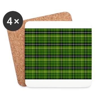 green tartan - Coasters (set of 4) - white - Front