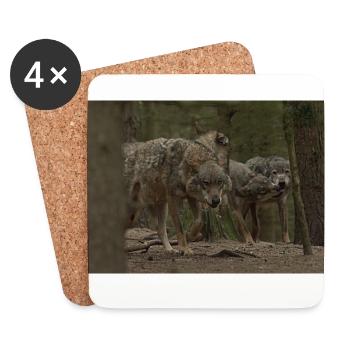 Wolves. - Coasters (set of 4) - white - Front