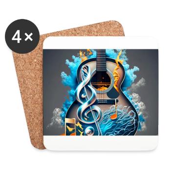 colorful acoustic guitar - Coasters (set of 4) - white - Front