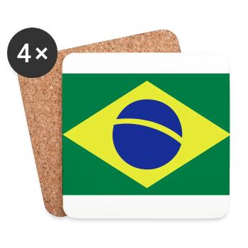 Brazil flag - Coasters (set of 4) - white - Front