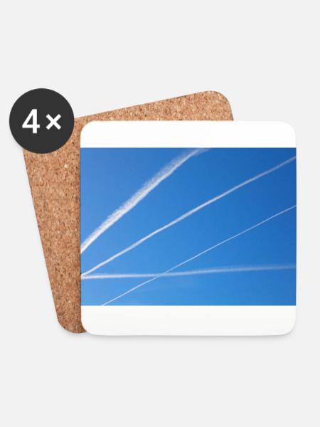 Condencial streak in the sky - Coasters (set of 4) - white