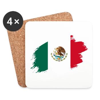 Mexique drapeau mexicain drapeau amérique centrale - Dessous de verre (lot de 4) - blanc - Devant