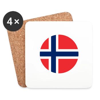 Norway Norwegian flag flag - Coasters (set of 4) - white - Front