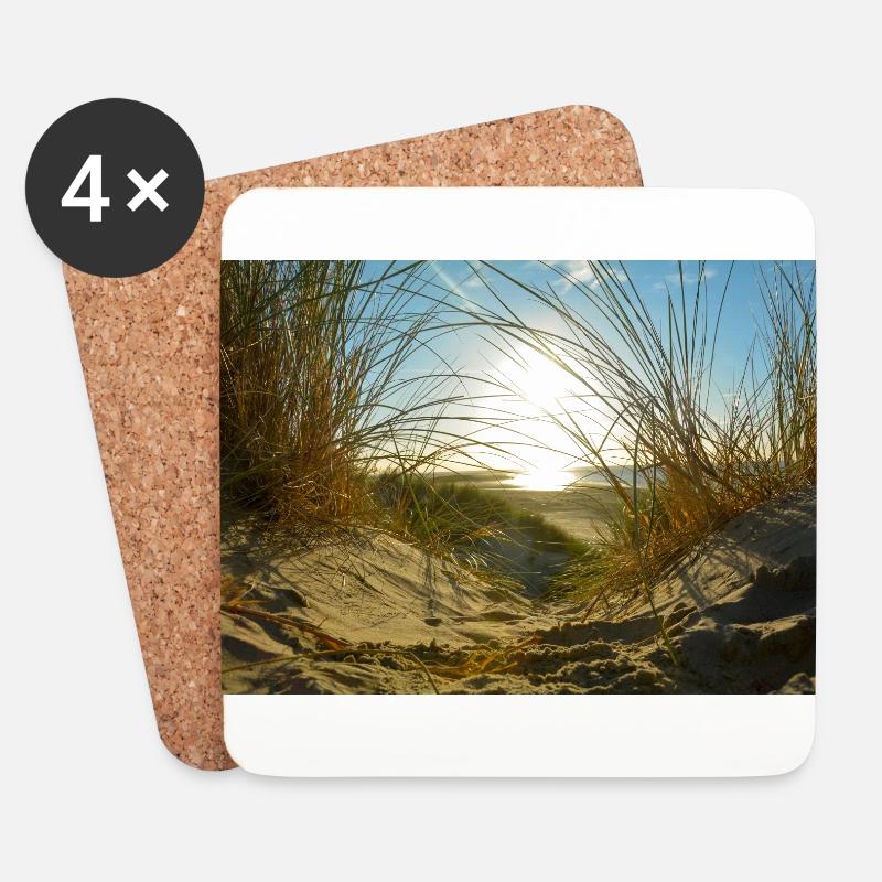 Dünen Idylle - Untersetzer (4er-Set) - Weiß