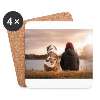 Mon chien et moi - des amis pour la vie - Dessous de verre (lot de 4) - blanc - Devant