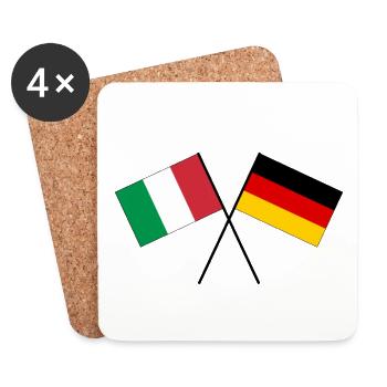 Italy Germany crossed flag flag - Coasters (set of 4) - white - Front