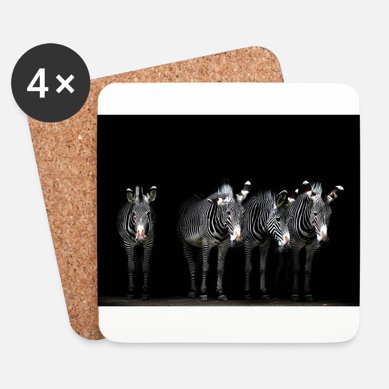 vier Zebras - Untersetzer (4er-Set) - Weiß