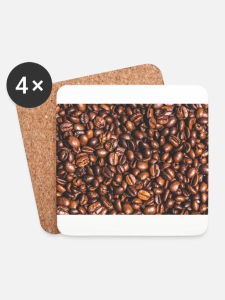 Coffee beans - Coasters (set of 4) - white