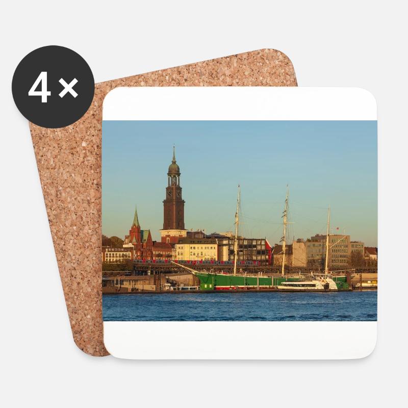 Elbe - Untersetzer (4er-Set) - Weiß
