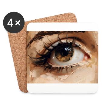 Eye Painting - Coasters (set of 4) - white - Front