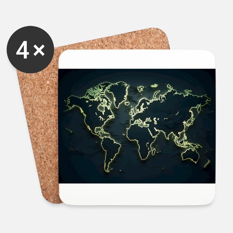 World map - Coasters (set of 4) - white
