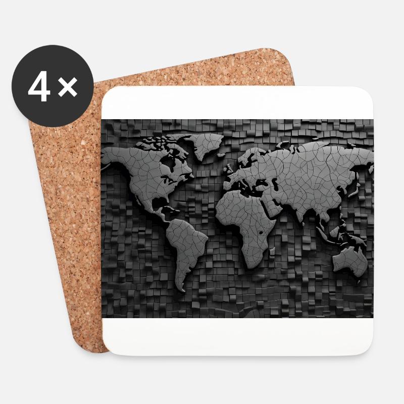 World map - Coasters (set of 4) - white
