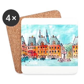 Ducal Square - Coasters (set of 4) - white - Front