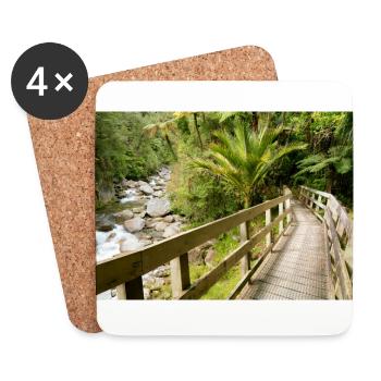 Wainui River Wooden Bridge–Scenic Crossing - Coasters (set of 4) - white - Front