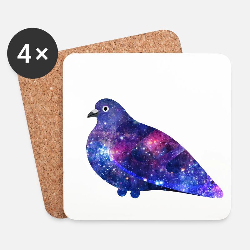 Galaxy Pigeon Friend - Untersetzer (4er-Set) - Weiß