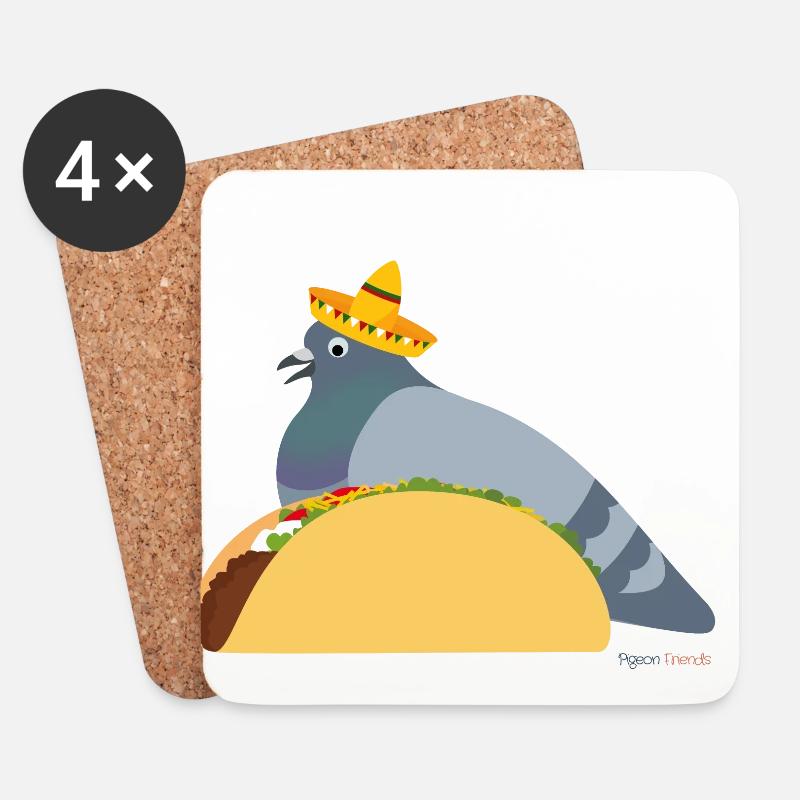 Taco, Taco, Taube, Taube - vivan las palomas - Untersetzer (4er-Set) - Weiß