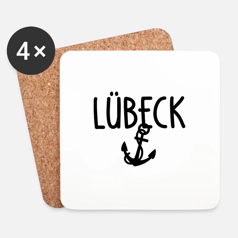 Lübeck - Untersetzer (4er-Set) - Weiß