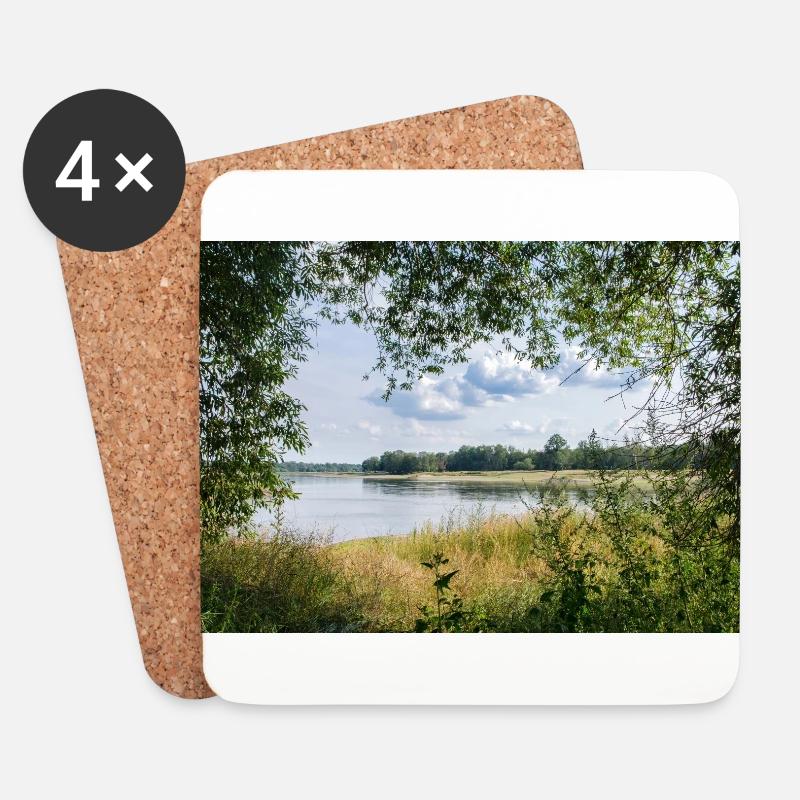Idyllische Flusslandschaft - Untersetzer (4er-Set) - Weiß