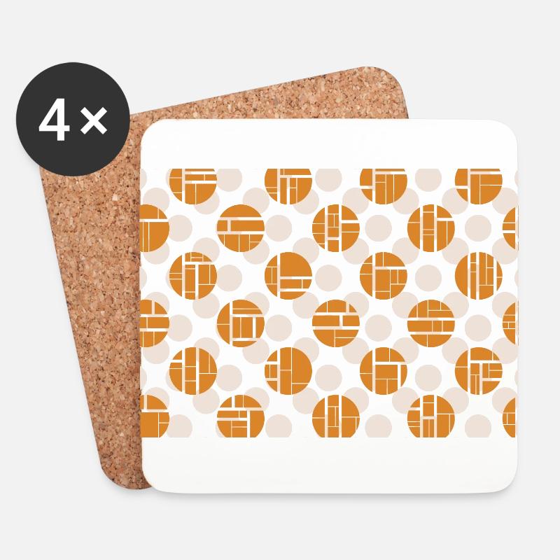 70'ernes tekstur - Glasbrikker (sæt med 4 stk.) - hvid