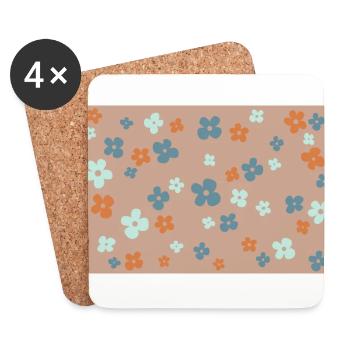 Daisy flowers pattern - Coasters (set of 4) - white - Front