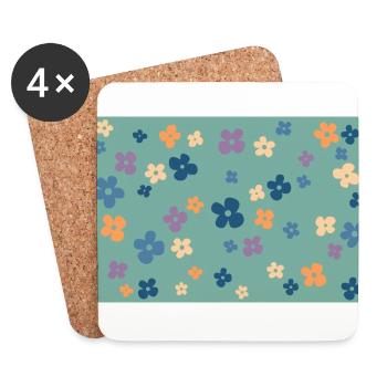 Floral decoration - Coasters (set of 4) - white - Front