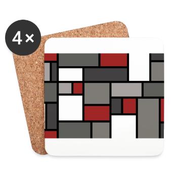 Square pattern - Coasters (set of 4) - white - Front