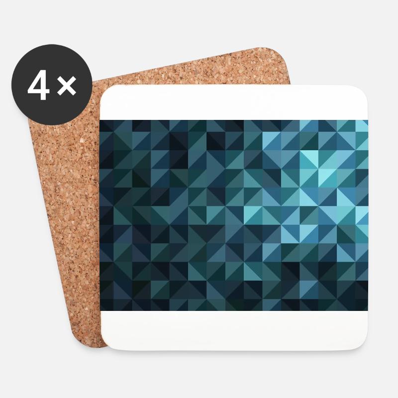 Texture vitrail bleu - Dessous de verre (lot de 4) - blanc