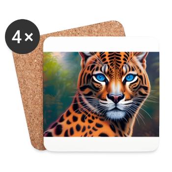 Jaguar - Dessous de verre (lot de 4) - blanc - Devant