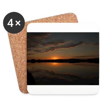 Sunset over the lake. - Coasters (set of 4) - white - Front