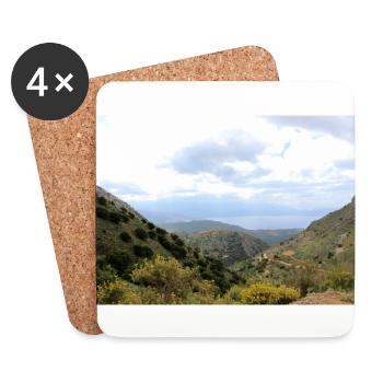 Berg Berge Berglandschaft Poster - Untersetzer (4er-Set) - Weiß - Vorne