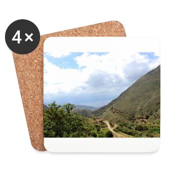 Berg Berge Berglandschaft Poster - Untersetzer (4er-Set) - Weiß - Vorne