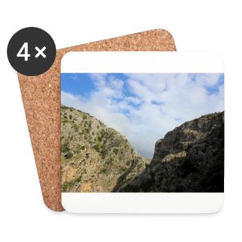Berg Berge Berglandschaft Poster - Untersetzer (4er-Set) - Weiß - Vorne