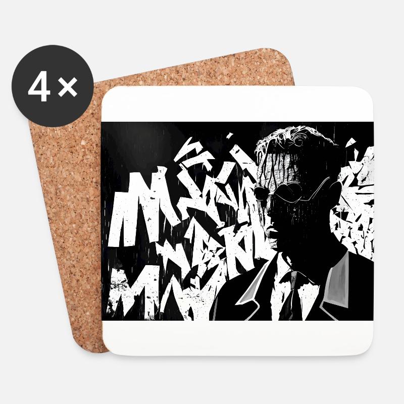 L agent #3 - Dessous de verre (lot de 4) - blanc