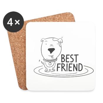 Best Friend / Dog / Man's Best Friend - Coasters (set of 4) - white - Front