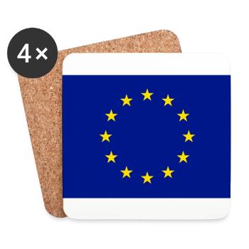 Drapeau européen - Dessous de verre (lot de 4) - blanc - Devant