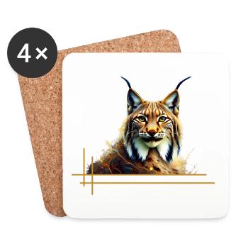 Magnificent lynx – The silent hunter of the forest - Coasters (set of 4) - white - Front